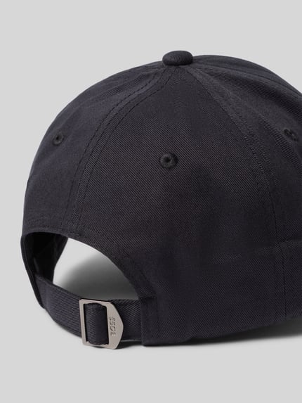 Produktfoto, Basecap aus reiner Baumwolle Modell 'ZED-BOSS-ME' von BOSS, czarny twill bawełniany, jednolity kolor, label, regulowany pasek, haftowane otwory