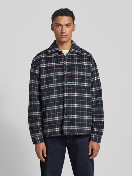 MCNEAL Regular Fit Hemdjacke mit Kentkragen Dunkelblau 4