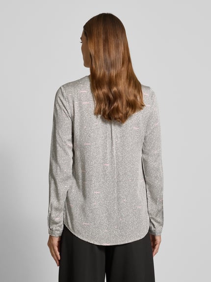 Emily Van den Bergh Blouseshirt van viscose met V-hals Lichtgrijs - 5