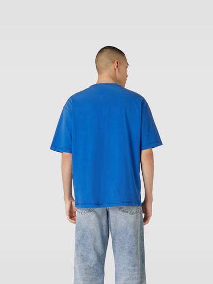 Diesel T-shirt z detal z logo Niebieski 5