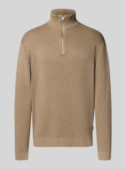 JACK & JONES Premium Schipperstrui met labeldetail, model 'MILANO' Taupe gemêleerd - 2