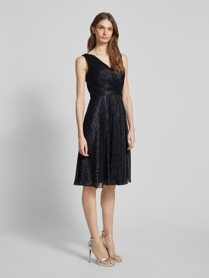 TROYDEN COLLECTION Cocktailkleid in Wickel-Optik Marine 1