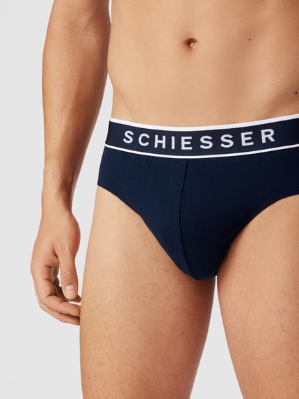 SCHIESSER Slip met logoband in set van 3 stuks Marineblauw - 3
