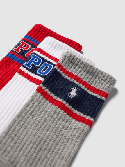 Polo Ralph Lauren Underwear Sokken met labeldetails in een set van 3 paar, model 'VARSITY' Rood - 2