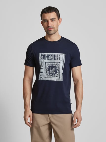 Matinique T-shirt z nadrukiem z motywem model ‘Jeramy’ Granatowy 4