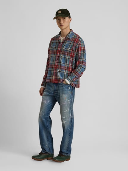 Polo Ralph Lauren Regular Fit Flanellhemd mit Brusttaschen Marine 1