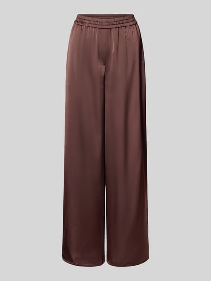 HUGO Relaxed Fit Weite Hose aus Satin Schoko 2