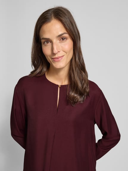 Tommy Hilfiger Relaxed Fit Langarmbluse aus reiner Viskose Bordeaux 3