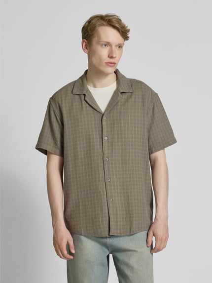 ONLY & SONS Vrijetijdsoverhemd met reverskraag, model 'LATHAM' Olijfgroen - 4