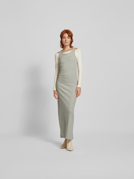 Rabanne Maxi-jurk met labeldetail Lichtgrijs - 1