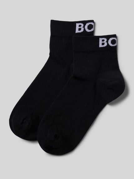 BOSS Sokken voor sneakers met labelstitching in set van 2 Zwart - 1