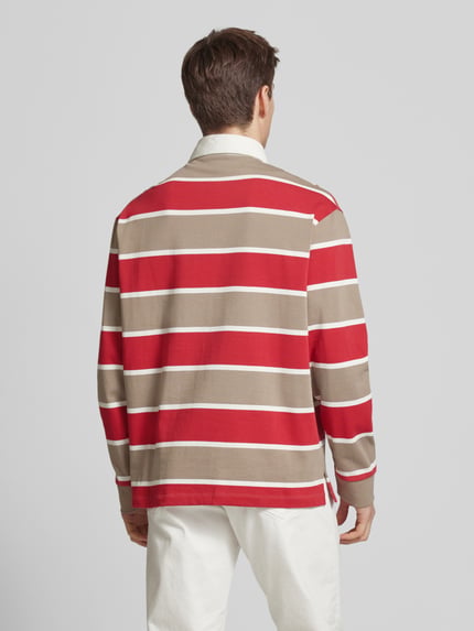 Armani Exchange Regular fit poloshirt in design met lange mouwen Rood - 5