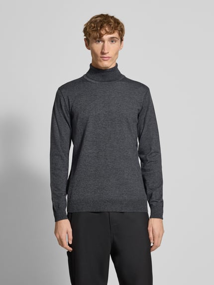 Blend Rollkragenpullover mit Label-Detail Black 4