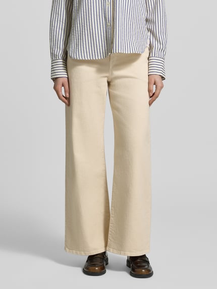Weekend Max Mara Regular fit wide leg jeans uit Katoenmix Model 'MEDINA' Zand - 4