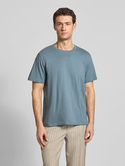 Selected Regular Fit T-Shirt aus reiner Baumwolle Modell 'HASPEN' Rauchblau 4