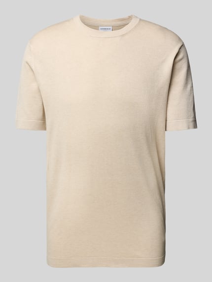 Lindbergh Relaxed fit T-shirt met ronde hals Zand - 2