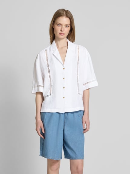 Christian Berg Woman Blouse met extra brede schouders en kentkraag Wit - 4