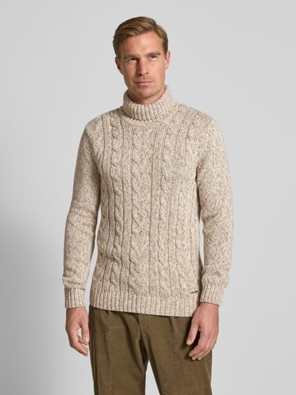 RAGMAN Regular Fit Rollkragenpullover mit gerippten Abschlüssen Offwhite 4