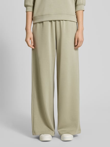 mbyM Wide leg stoffen broek met steekzakken, model 'Asaka' Lichtgroen - 4