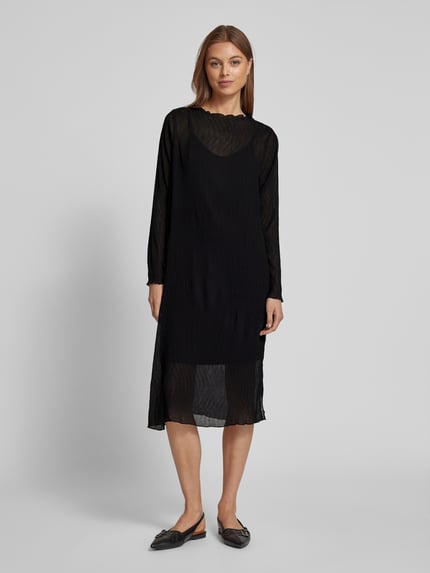 FREE/QUENT Mini-jurk met ronde hals, model 'EDELYN' Zwart - 4