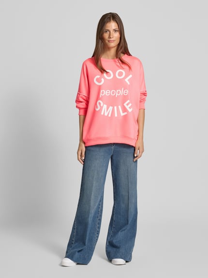 miss goodlife Relaxed fit sweatshirt met statementprint Neon roze - 1