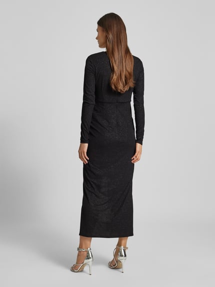 Jake*s Cocktail maxi-jurk met diepe V-hals en met siersteentjes Zwart - 5