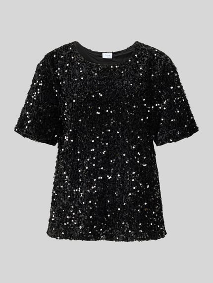 VILA Blusenshirt mit Paillettenbesatz Modell 'FAITH' Black 2