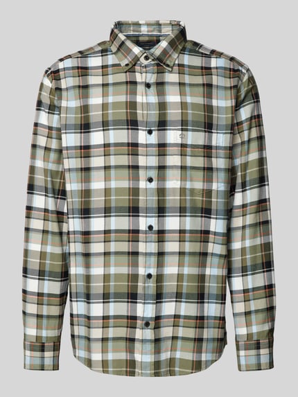 OLYMP Level 5 Regular Fit Freizeithemd aus reiner Baumwolle mit Button-Down-Kragen Oliv 2