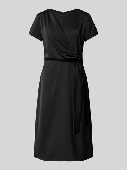 Knielanges Cocktailkleid mit Knotendetail und Reißverschluss Shop The Look MANNEQUINE