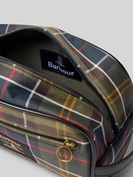 Barbour Kosmetyczka z naszywką z logo Khaki 4