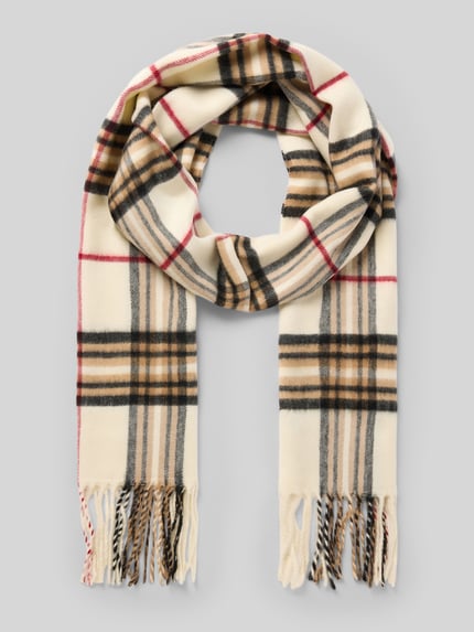 Christian Berg Men Schal mit Fransenabschluss Offwhite 1