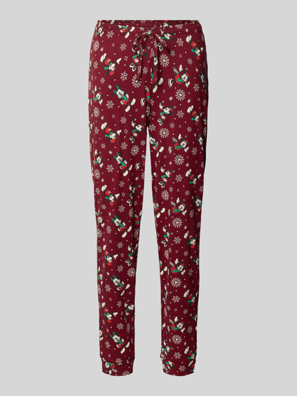 Spodnie od piżamy ze wzorem na całej powierzchni i elastycznym pasem Shop The Look MANNEQUINE