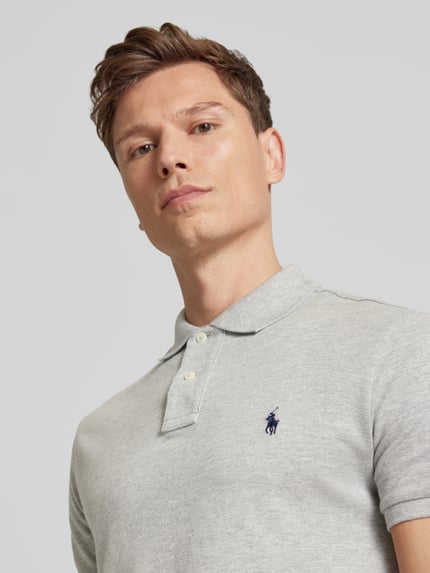 Polo Ralph Lauren Slim Fit Poloshirt mit Label-Stitching Beige 3