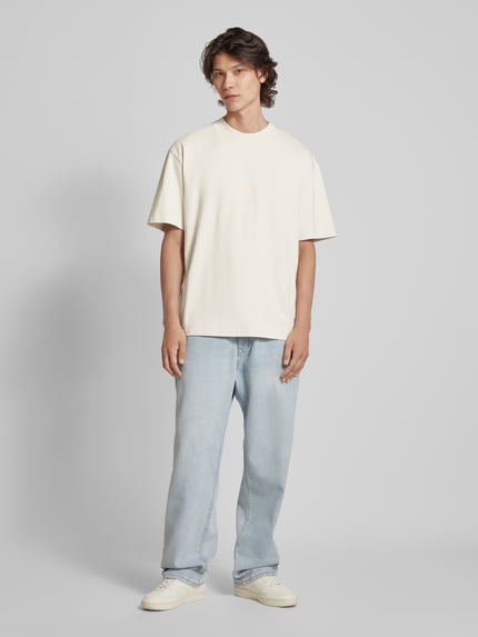 PEGADOR Oversized T-Shirt aus reiner Baumwolle Offwhite 1