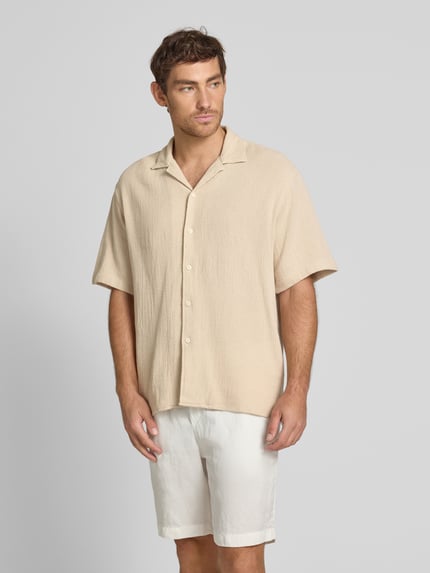 Selected Freizeithemd mit Knopfleiste Beige 4
