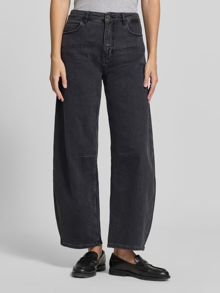 OPUS PANTS Barrel Jeans aus Baumwoll-Mix mit Teilungsnähten Modell „Mari Vega“ Anthrazit 4