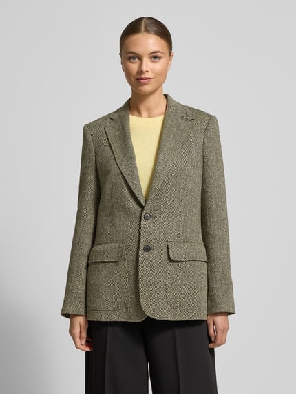 Polo Ralph Lauren Taillierter Longblazer aus Leinen-Seide-Mix mit Woll-Anteil Modell 'HERTIAGE' Black 4