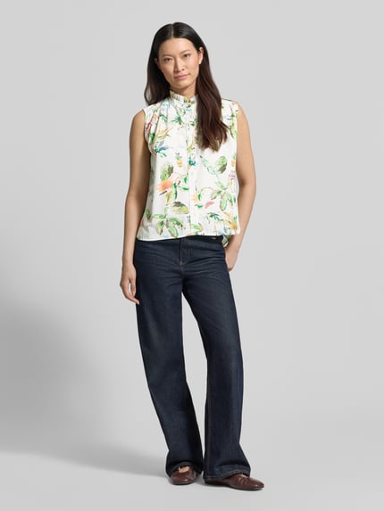 Emily Van den Bergh Blouse met rucheskraag en knoopsluiting Offwhite - 1