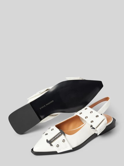 Steve Madden Ballerina's met gestructureerde zool, model 'AVE' Wit - 4