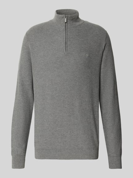 Fynch-Hatton Strickpullover mit Troyer-Kragen Mittelgrau 2