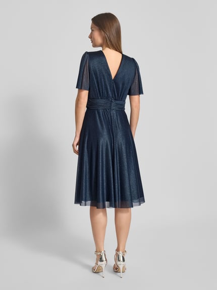 Christian Berg Cocktail Cocktailkleid mit V-Ausschnitt Marine Melange 5