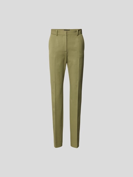 Joseph Slim fit broek met bandplooien Olijfgroen - 2