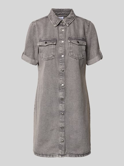 VERO MODA Tailliertes Jeanskleid aus Baumwoll-Mix Mittelgrau 2