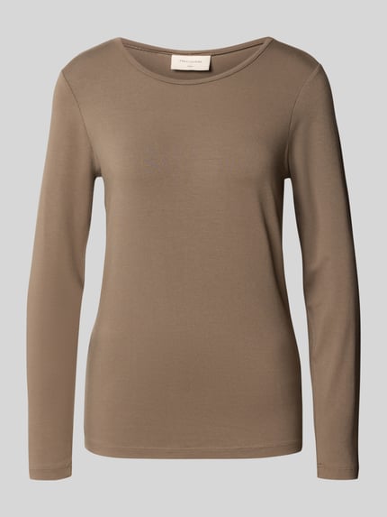 FREE/QUENT Shirt met lange mouwen en ronde hals, model 'Liana' Taupe - 2
