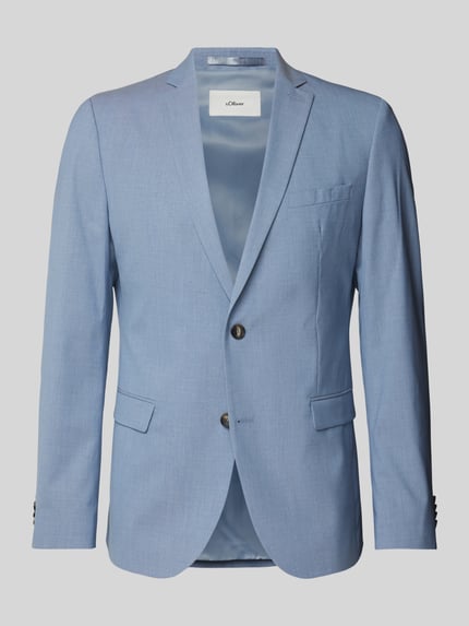 s.Oliver BLACK LABEL Slim fit 2-knoopscolbert met viscosegehalte Lichtblauw - 2