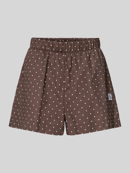 Shorts mit elastischem Bund und Label-Detail Modell 'FRIDA' Shop The Look MANNEQUINE