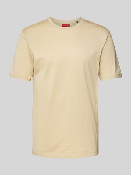 HUGO T-shirt z okrągłym dekoltem model ‘Dimerstee’ Beżowy 2