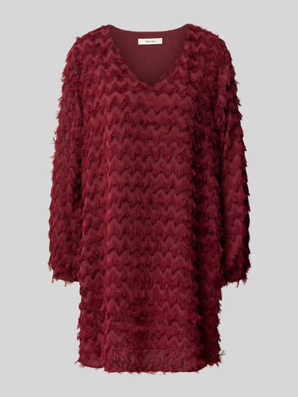 Selected Minikleid mit strukturierter Oberfläche Bordeaux 1