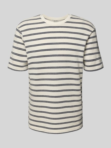 ONLY & SONS T-shirt met geribde ronde hals, model 'IAN' Offwhite - 2