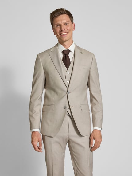 HECHTER PARIS Regular Fit 2-Knopf-Sakko mit Pattentaschen Modell 'X-Tension' Taupe 4